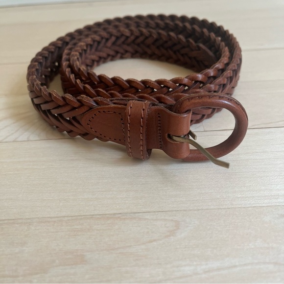 Leather Woven 1” Belt Made in Uruguay Sz 38 - Picture 1 of 7